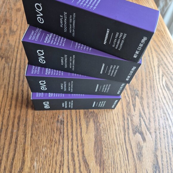 Lot of 4 Evo Purple Peppermint Instant Color Correction Toothpaste 3.5 oz 3/2027 - Picture 9 of 16